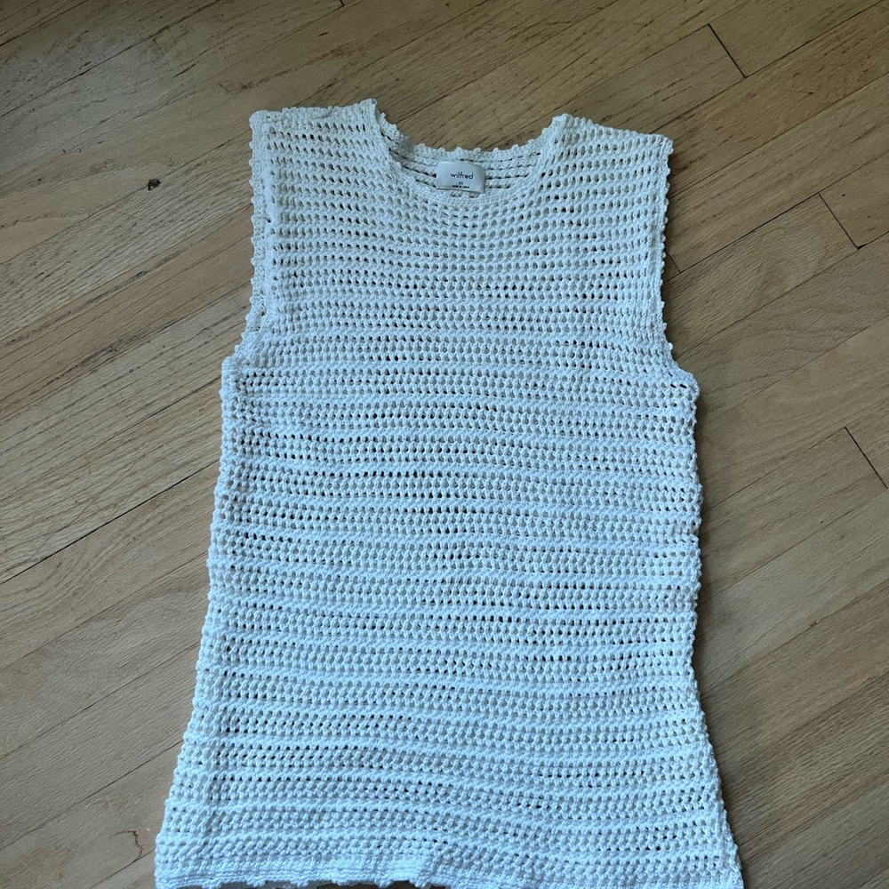 Wilfred Blue Cropped Ribbed Tank Top